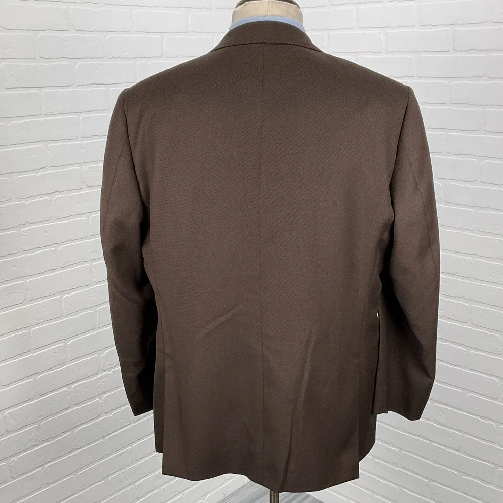 Tiglio Luxe Blazer Men 44R Brown Novello Di Biella Wool‎ Classic Jacket Italy